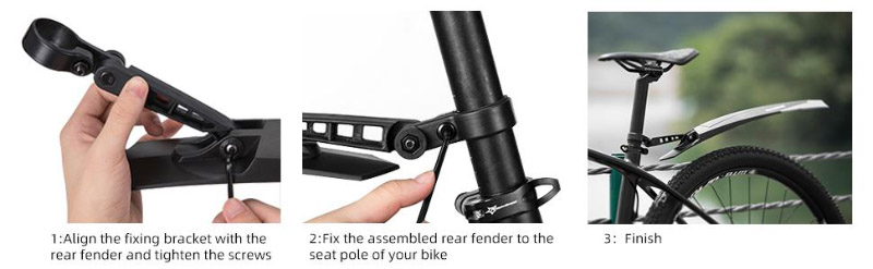 Road Bike Fender Adjustable and Easy to Install Rear or Front Bike Mud Guard - Bike Fender - 5