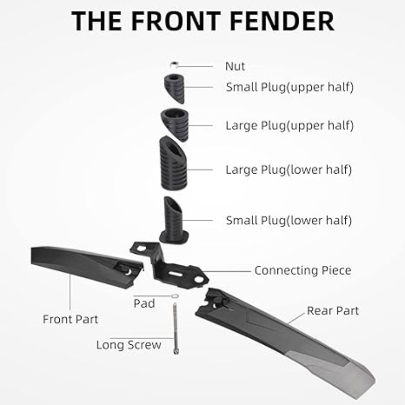 Road Bike Fender Adjustable and Easy to Install Rear or Front Bike Mud Guard - Bike Fender - 2