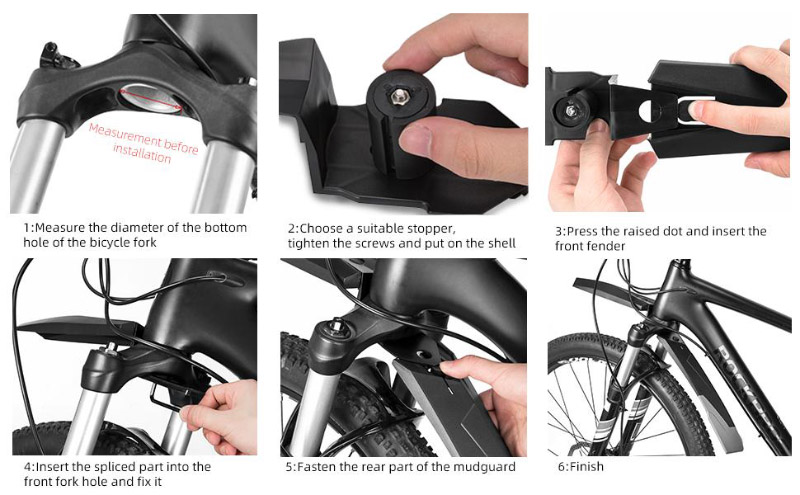 Road Bike Fender Adjustable and Easy to Install Rear or Front Bike Mud Guard - Bike Fender - 6