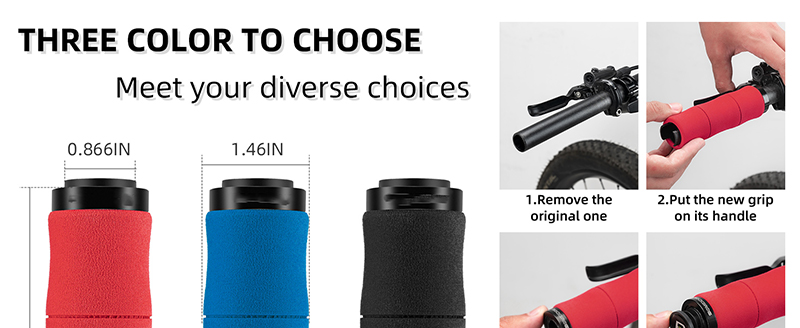 Shock Absorption Foam Bike Handle Grips Soft Comfortable Non-Slip Handle Bar - Grip Handlebar Tape - 6