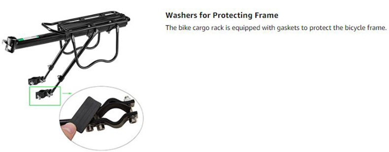 Trunk Bike Rack Quick Release Most 165lbs Capacity Bike Luggage Cargo Rack Aluminum Alloy - Bike Rack - 3