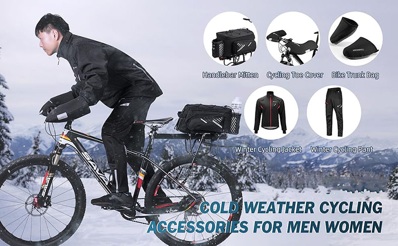 Winter Cycling Jacket for Men Thermal Fleece Windproof Jacke