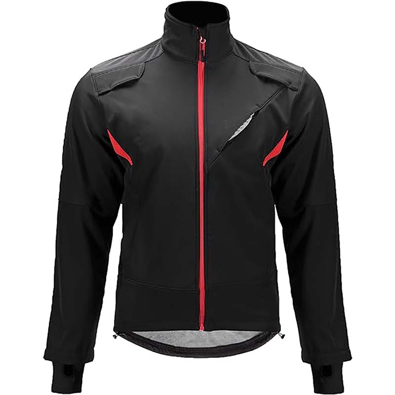 Lub caij ntuj no Cycling Jacket rau cov txiv neej Thermal Fleece Windproof Jacke Txias Huab Cua Cycling