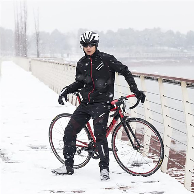 Pantalóns de ciclismo de inverno Pantalóns térmicos de ciclismo a proba de vento para homes de ergonomía quente