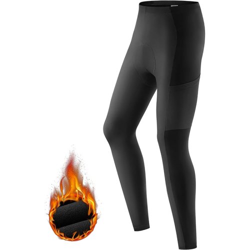 Winter Men's cycling pants padding Fleece Lined with Pockets