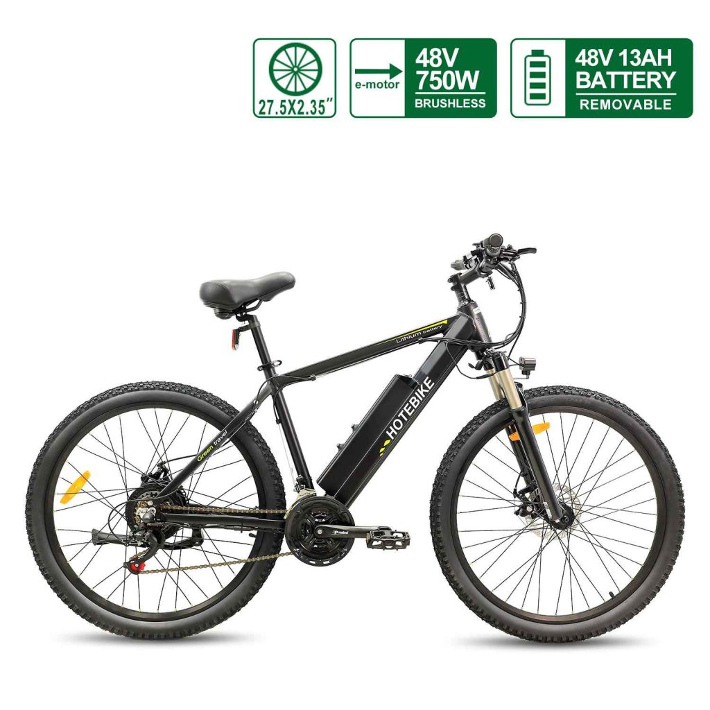 Electric Bicycle 48v 750W 25MPH 27.5 inch with Removable Battery