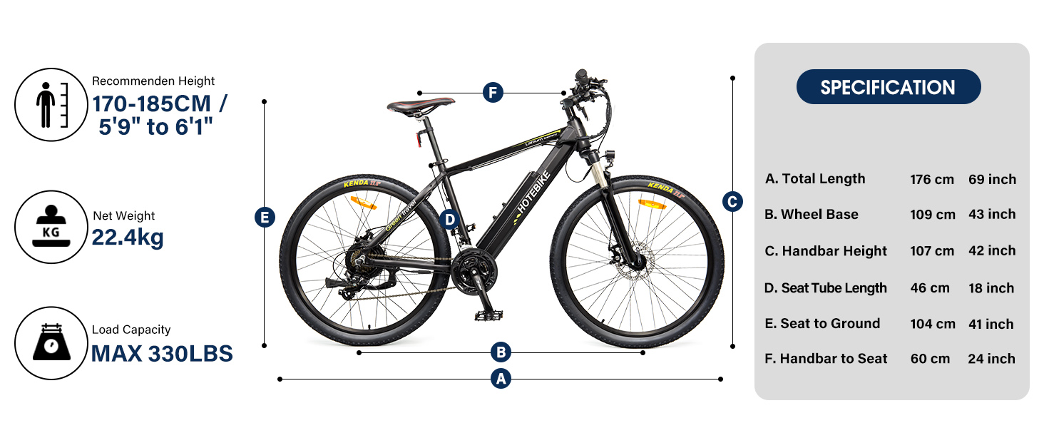 HOTEBIKE Electric Bike for Adult 750W Electric Mountain Bike 48V 13AH Removable Battery Ebike with Suspension Fork Aluminium Frame, Professional 21-Speed Gears