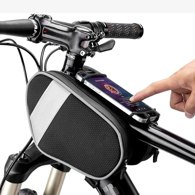 Geantă pentru bicicletă Husă impermeabilă pentru biciclete cu suport pentru telefon cu rotație de 360°