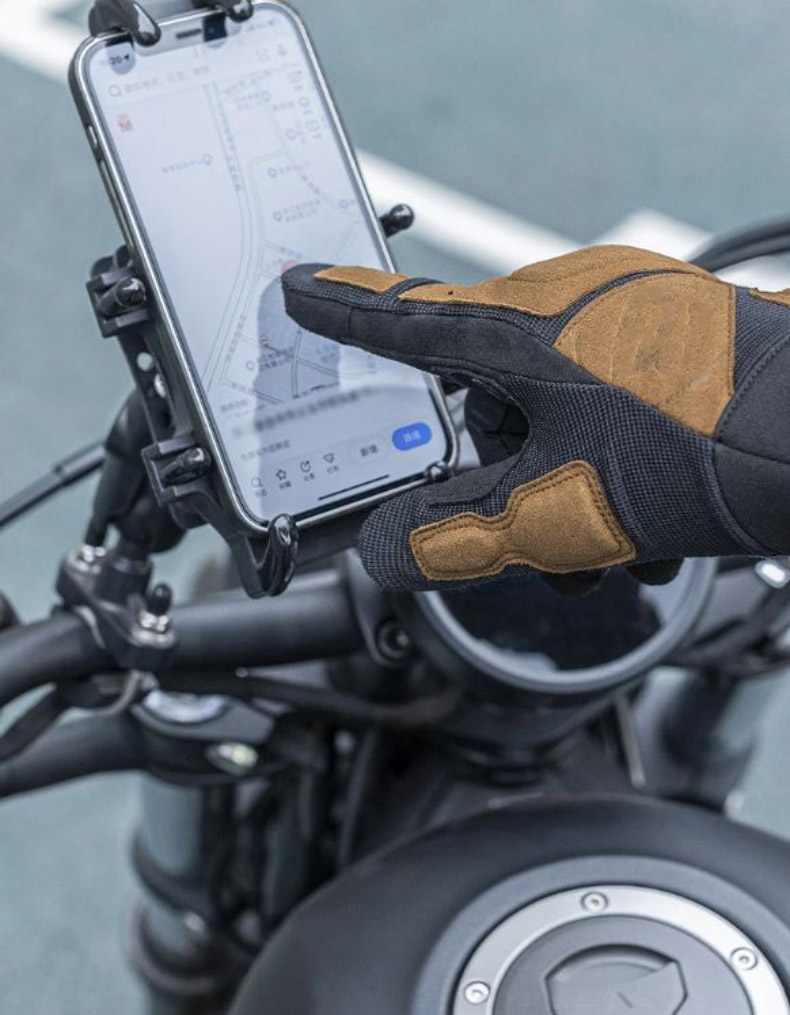 Full Finger Bicycle Gloves Touch Screen PU Leather Outdoor Keep Warm - Glove - 4