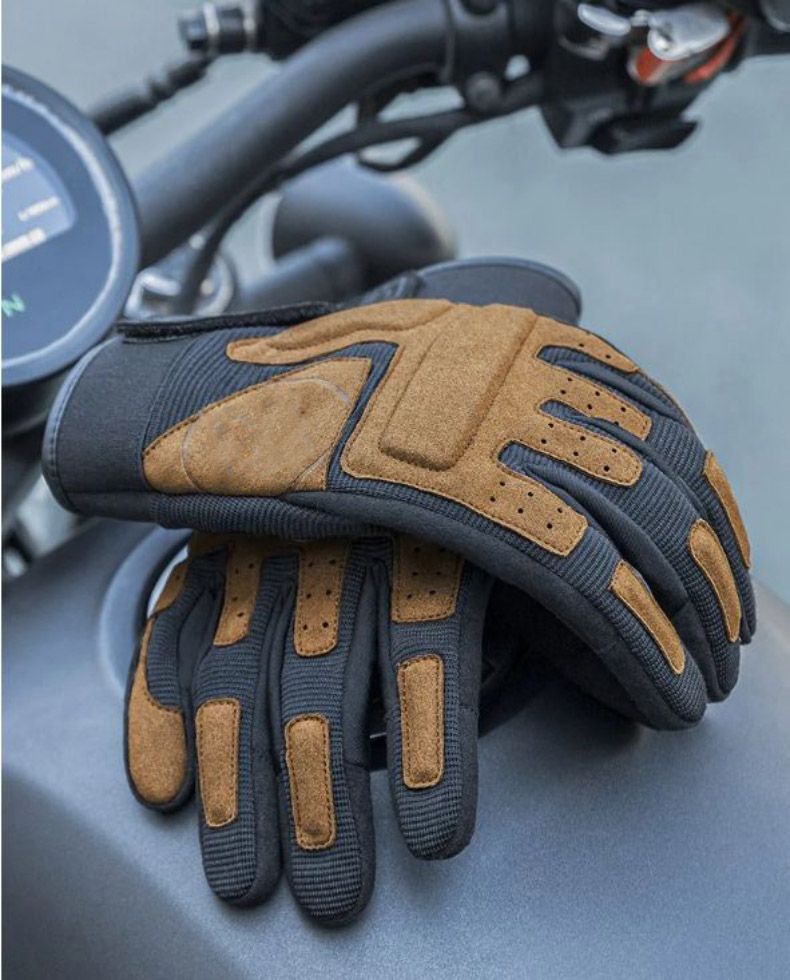 Full Finger Bicycle Gloves Touch Screen PU Leather Outdoor Keep Warm - Glove - 5