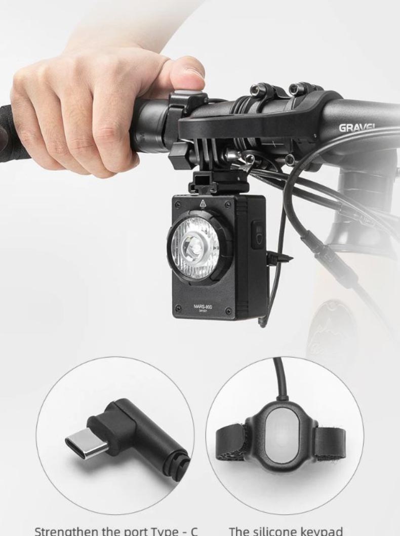Bicycle Light 800LM Hoisting Front Lamp Alloy Shell - Bicycle Lights - 6