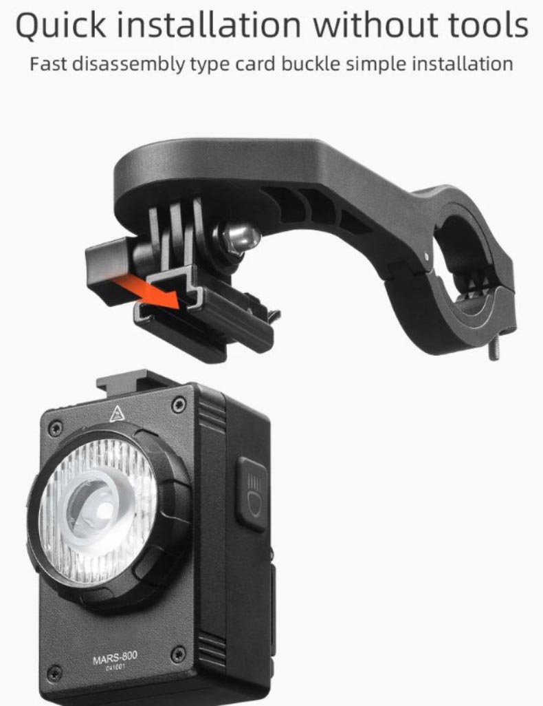 Bicycle Light 800LM Hoisting Front Lamp Alloy Shell - Bicycle Lights - 3