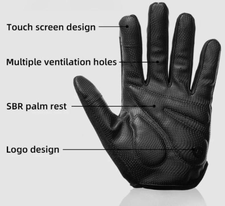 Touch Screen Full Fingers Gel Sports Bike Cycling Gloves - Glove - 4