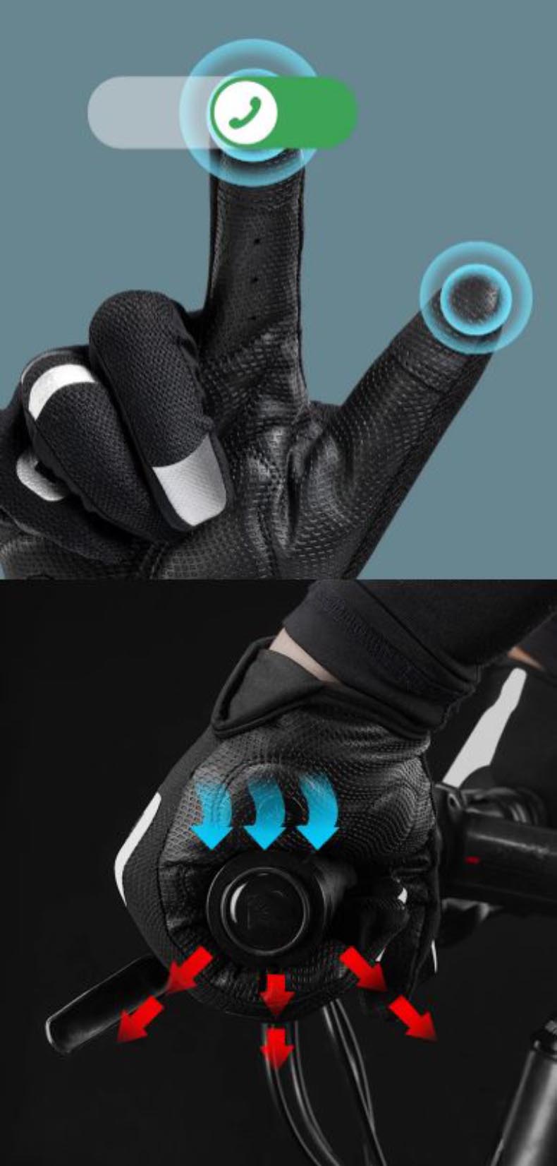 Touch Screen Full Fingers Gel Sports Bike Cycling Gloves - Glove - 7