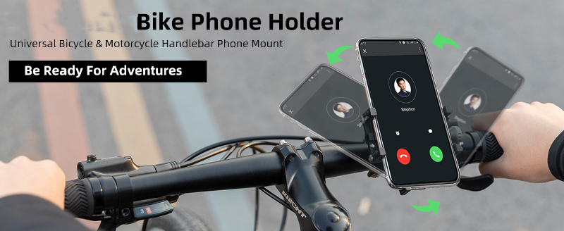 Bike Handlebar Phone Mount 360° Rotatable Aluminum Phone Clip - Phone Holder - 1