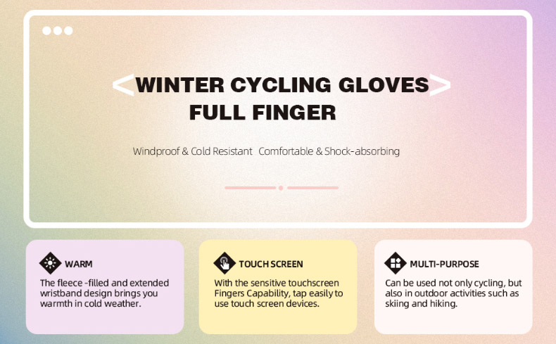 Winter Glove for Men Full Finger Touch Screen Cycling Gloves - Glove - 4