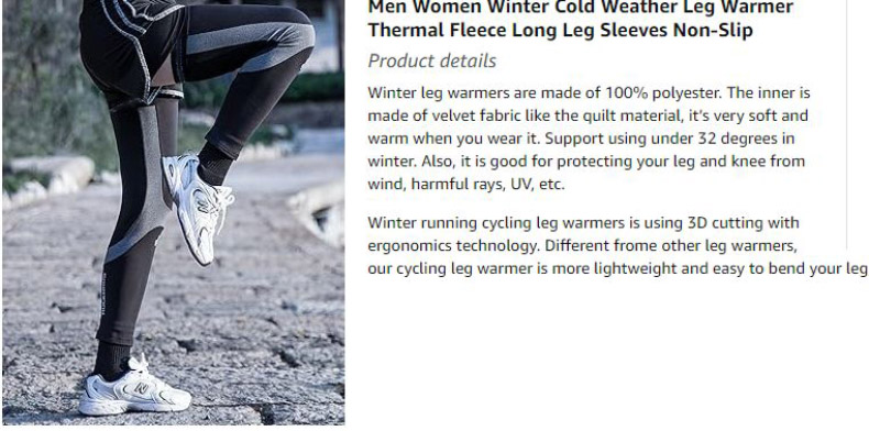 Thermal Fleece Long Leg Sleeve Non-Slip Leg Warmer - Arm&Leg Sleeves - 2