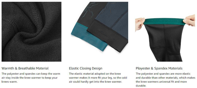 Windproof Knee Warmer for Men Thermal Anti-slip Leg Sleeves - Arm&Leg Sleeves - 4