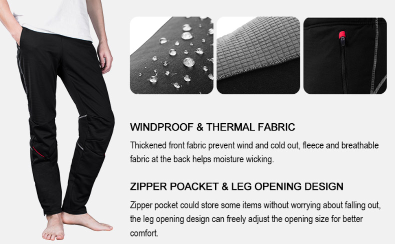 Mens Cycling Pants Thermal Windproof Mountain Bike Pants - Clothes - 2