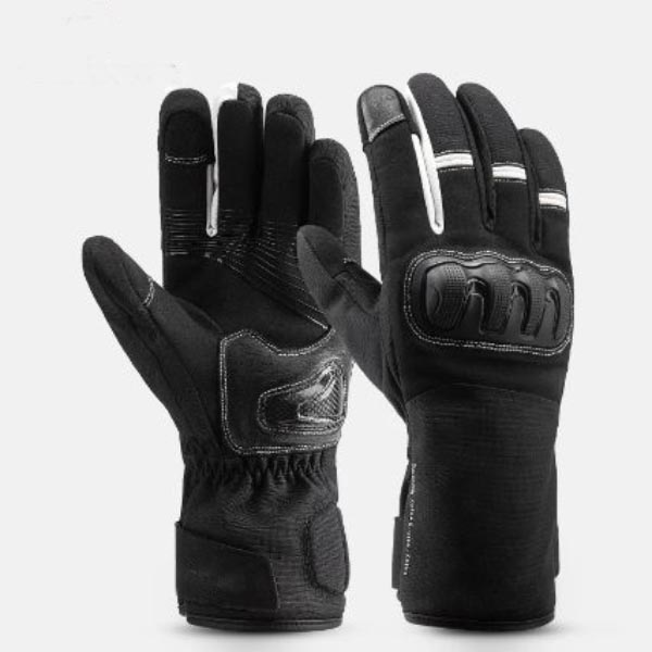 Guantes de ciclismo de invierno Cuero de PU Pantalla táctil antideslizante