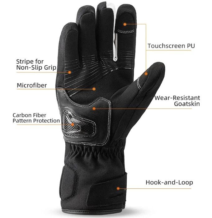 Winter Cycling Gloves PU Leather Non-slip Touch Screen - Glove - 3