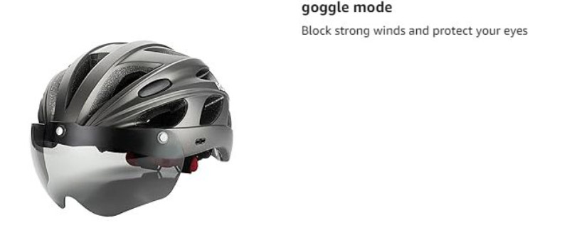 Adult Cycling Helmet with Removable Goggles Adjustable Size - Cycling Helmet - 3