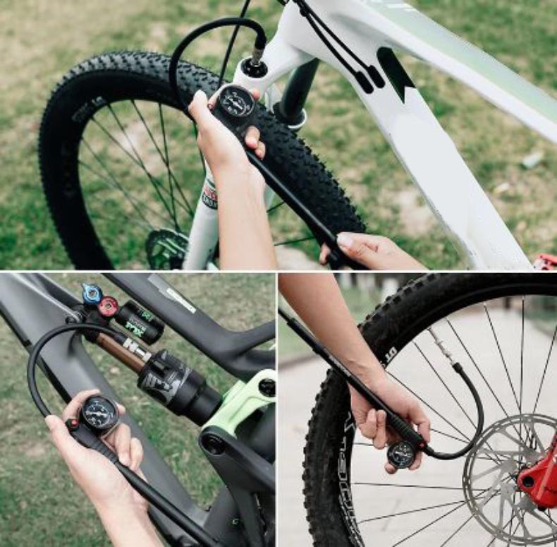 Aluminum Alloy Air Pump Bike Portable High-pressure Fork Pump - Pump - 5