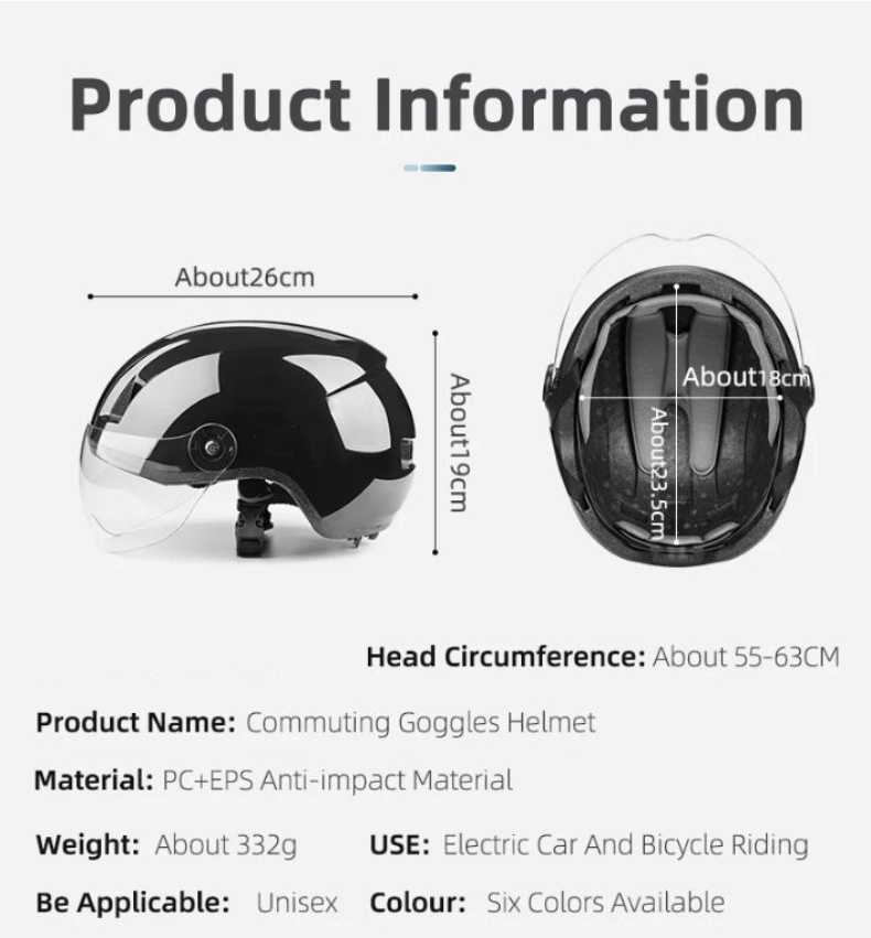 Bicycle Helmet EPS Ultralight Goggles Lens Helmet 55-63cm - Cycling Helmet - 1