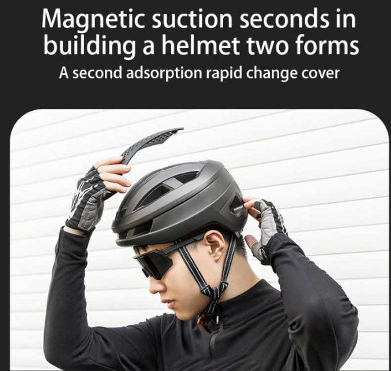 Bike Helmet Magnetic Suction Shell Helmets Safe Breathable - Cycling Helmet - 6