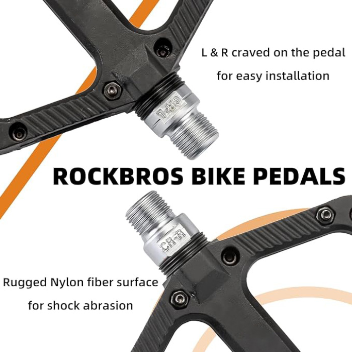 Bike Pedals Nylon Composite Bearing with Wide Flat Platform - Pedal - 2