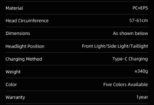 Ultra-light Bicycle Helmet With Front Rear Light Type-C Charging - Cycling Helmet - 3