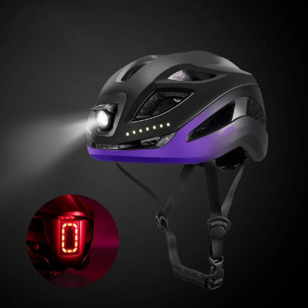 Алдыңғы артқы жарық түрі-C зарядтауы бар ультра жеңіл велосипед шлемі