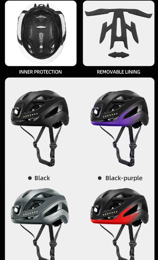 Ultra-light Bicycle Helmet With Front Rear Light Type-C Charging - Cycling Helmet - 4