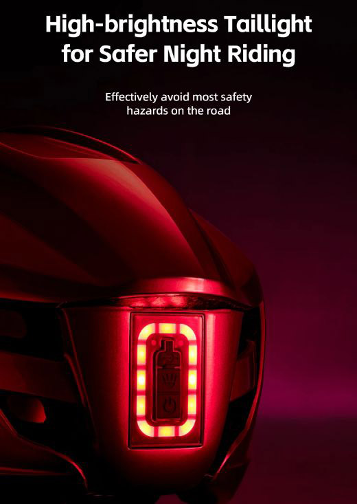 Ultra-light Bicycle Helmet With Front Rear Light Type-C Charging - Cycling Helmet - 7