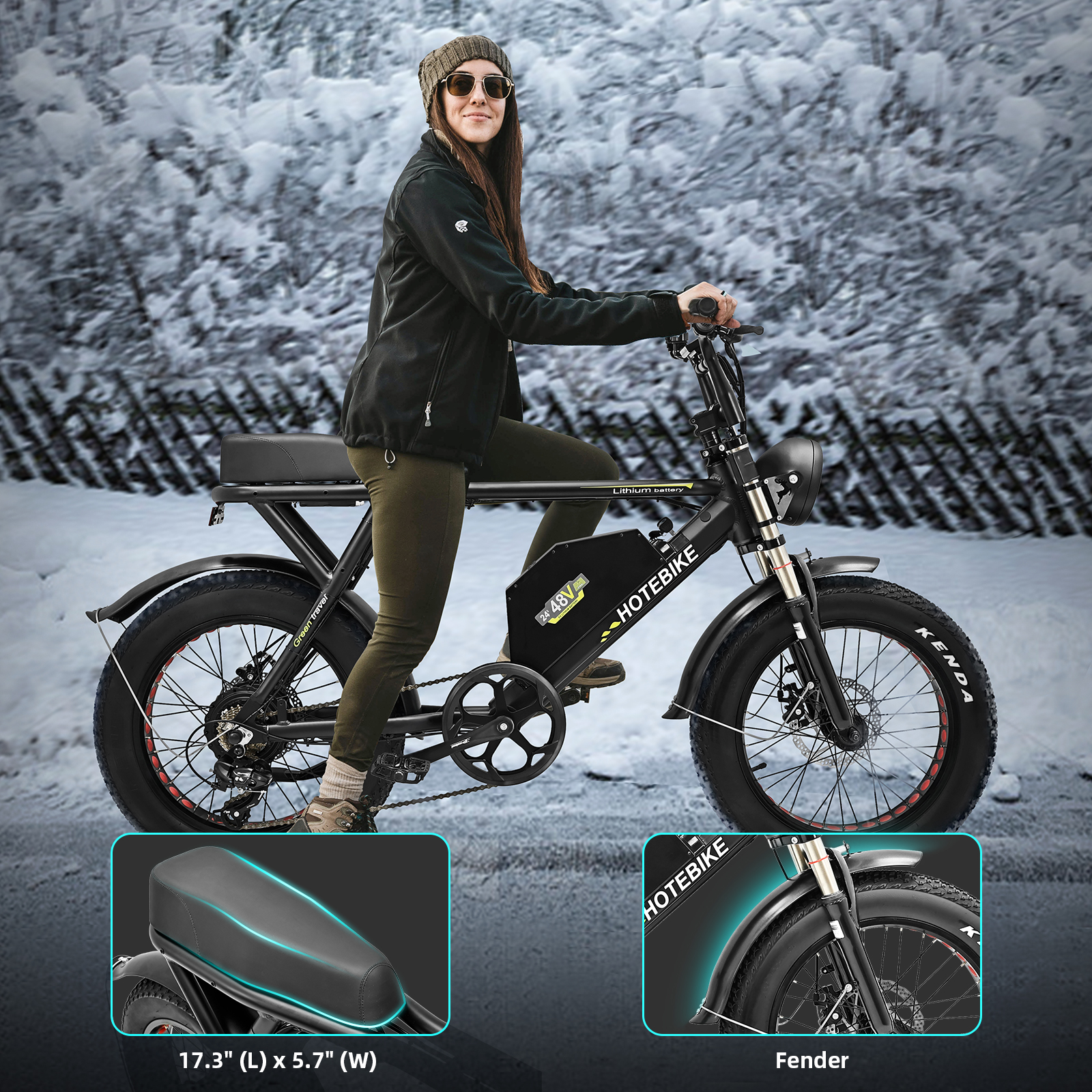 Electric Bike for Adults 1000W Motor 20″ Fat Tire Ebike 30MPH Electric Dirt Bikes