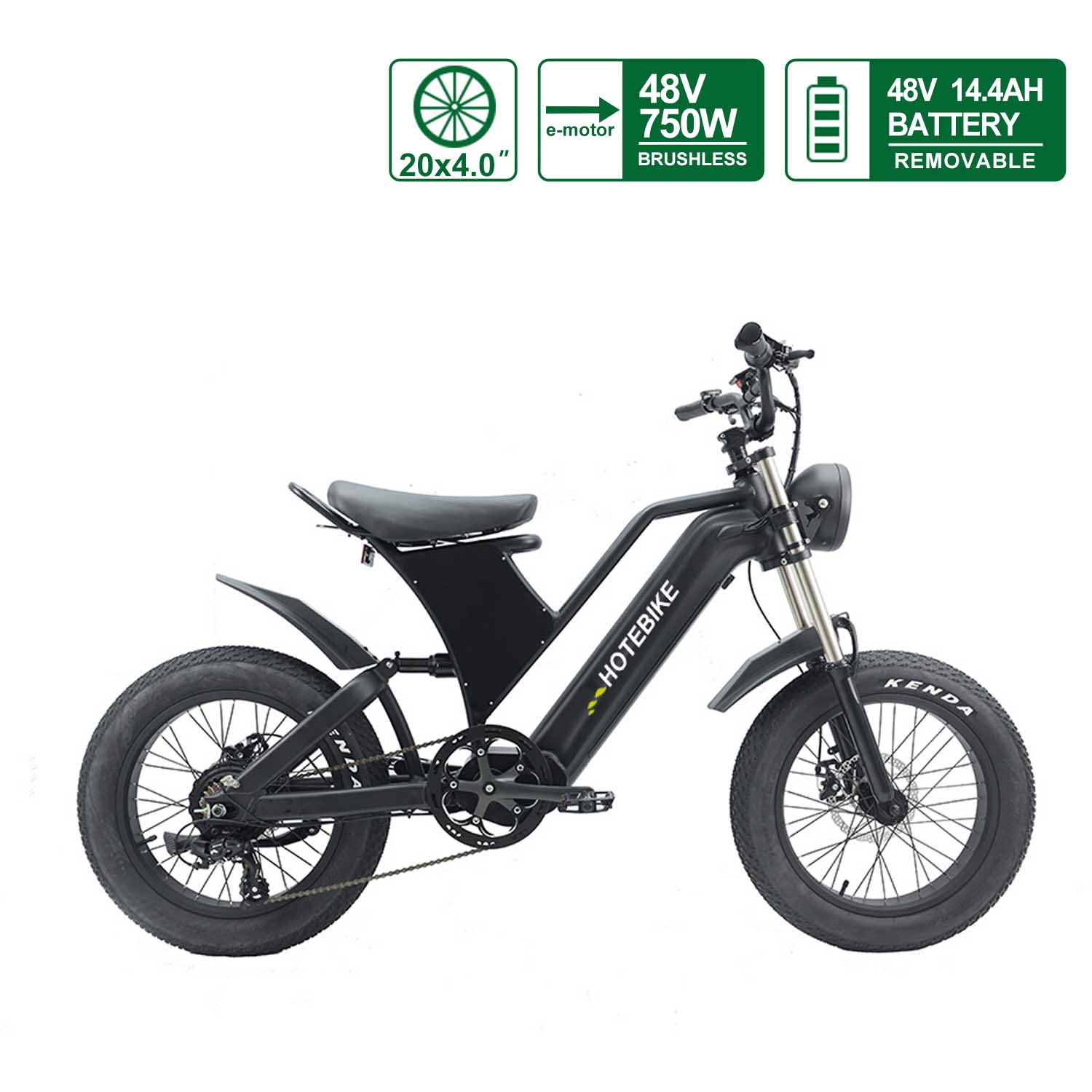 大人用電動自転車 20インチファットタイヤ付きダートバイク Ebi'ke