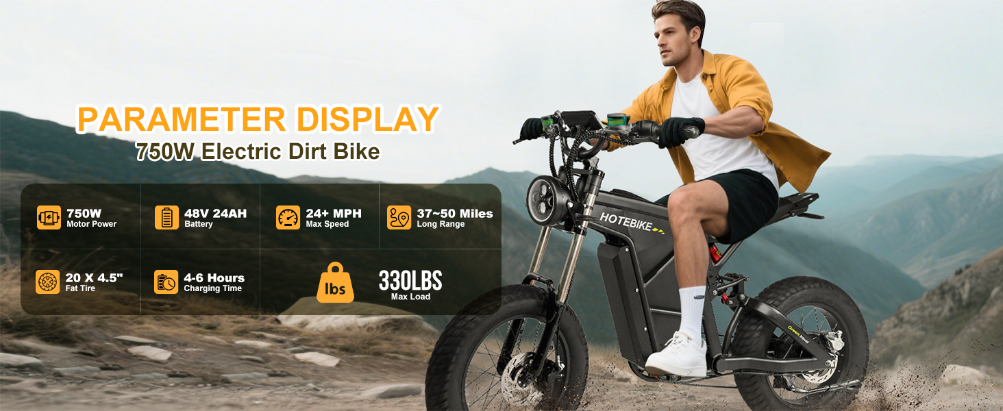 Electric Dirt Bike for Adults 750W 20