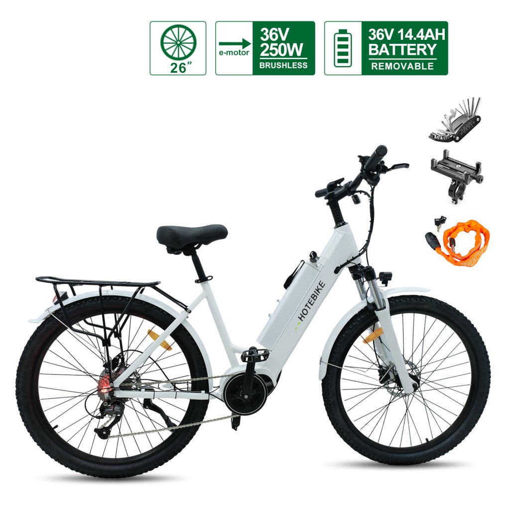 Mid-Drive Motor Electric Bike with 27.5” Fat-Tire for Adults